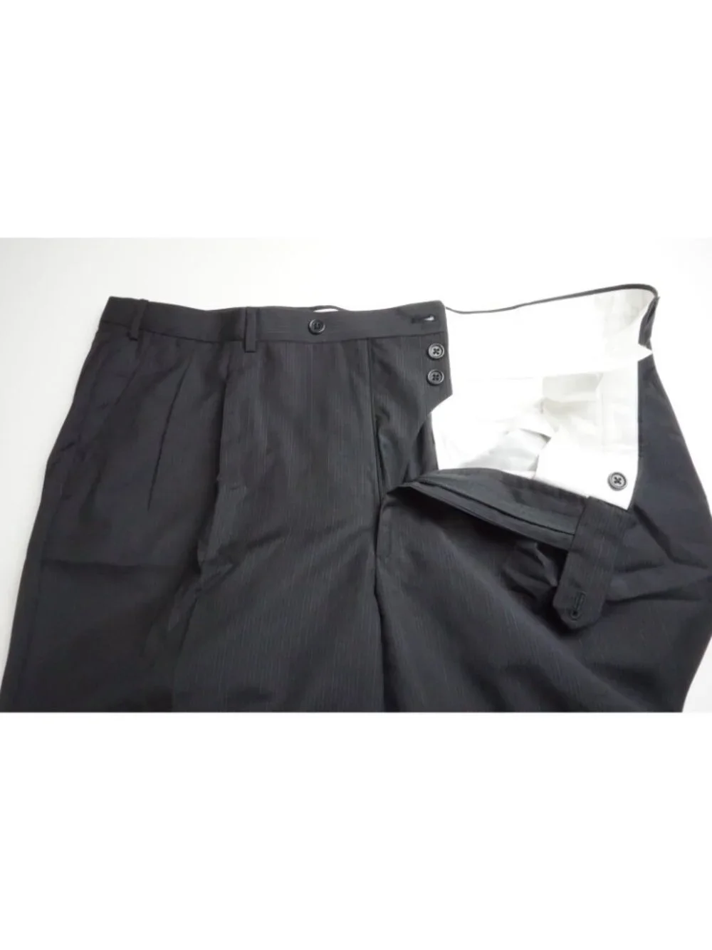 Sartoria Partenopea Black Blue Stripe Silk Blend 2 Pc Suit Jacket Pant 58 EU NEW